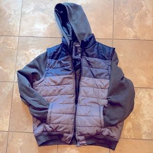 Distortion hoody jacket with attached puffer vest. Size XL. Worn once.